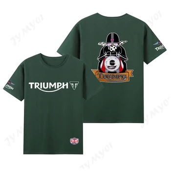 A férfiak Triumph Márka Póló Kiváló Minőségű 100% Pamut kétoldalas Nyomtatás Motoros Luxus Ruházat, Divat 2021 Új póló