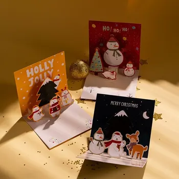 Karácsonyi képeslap Elegáns 3D felugró Üdvözlőlapok, Karácsonyi Ajándékok, Karácsonyi Dekoráció, Party Kellékek