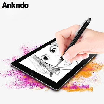 ANKNDO Egyetemes Touch Pen Stylus Telefon Érintőképernyős Androidos Ipad 2 In1 Fém Kampó Lemez Kapacitív Tablet Pen A Telefon