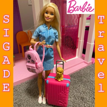 Eredeti Barbie Utazási Baba Játékok Lányok, Születésnapi Ajándék, Gyermek 10+ Tartozékok FWV25