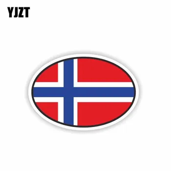 YJZT 11.9 CM*8CM Autó Stílus Norvég Zászló Ovális Autó Matrica Ablak Sisak Matrica 6-2236