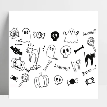 AZSG Boldog Halloween Aranyos Szellem Bat DIY Scrapbooking/Kártya Készítés/Album Dekoratív Szilikon Bélyegző Kézműves