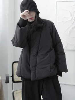 UMI MAO 2021 Téli Új Yamamoto Stílus a Japán Művészet Rövid Kilenc Ujjú Pamut Kabát Téli Kabát Női Alkalmi Laza Outwear