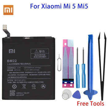 Xiao Mi Eredeti Telefon Akkumulátor BM22 a Xiaomi Mi 5 Mi5 M5 3000mAh Magas Minőségi Csere Akkumulátor Lakossági Csomag, Ingyenes Eszközök