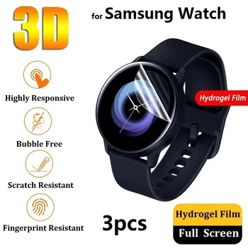 3D Teljes képernyővédő fólia Samsung Galaxy Aktív 2 44mm 40mm Felszerelés S3 S2 Óra 3 45mm, 41 mm-es 46mm (Nem Üveg) Film Fólia Hidrogél