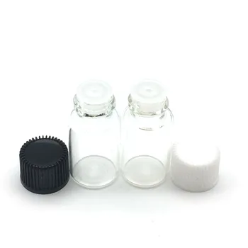 50pcs parfüm minta Átlátszó Üveg Palack Nyílás Szűkítő, valamint Sapka Kis Esszenciális Olaj 3ml Mini Injekciós Üveg