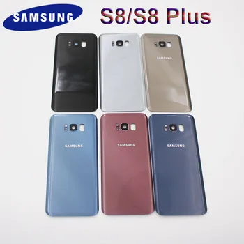 Eredeti Samsung Galaxy S8 SM-G950 Plus S8 s8+ Akkumulátor Fedél Hátsó Üveg Panel Hátsó Ház Esetben Csere + Kamera Lencséje & Logó