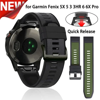 26 22mm Quick Fit Watchband A Garmin Fenix 6X 5X Pro 3 HR Correa Szilikon Easyfit Csukló Zenekar a Garmin Fenix 6 6 Pro 5 5 Plusz