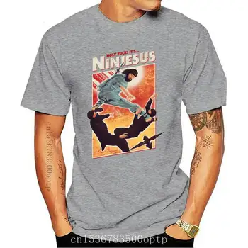 Új Ninjesus Vicces Karakter póló Férfi 3D Max Ninja Póló, Jézus, Fekete Póló Nyári Ruházat Kung Fu Tshirt
