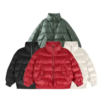 Nagy méretű Európai Áruk Laza Divat a Vastag Kabát Női Meleg, Kényelmes Kenyér Kabát Piros, zöld, fehér, fekete, rózsaszín kabát
