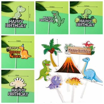 Dinoszaurusz-Torta Toplisták Jungle Safari Szülinapi Buli, Torta Dekoráció 1. Szülinapi Dino Torta Dekoráció Boldog Születésnapi Party Dekor Gyerek Fiú