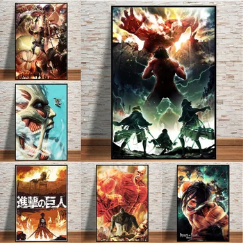 Támadás A Titánon Anime Poszterek, Nyomatok, Rajzfilm Karakter, Képek A Falon Művészeti Vászon Festmény Gyerek Szoba Freskó Dekoráció