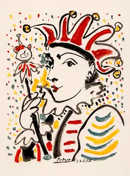 Pablo Picasso harlequin Art Nyomtatás Poszter grandes para olyan festmények, vászon lakberendezés Wall Art