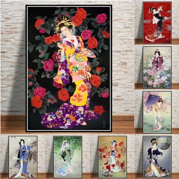 5D DIY Gyémánt Festmény Japán Gésa Nő Képet Négyzet/Kör Teljes Gyémánt-Mozaik Hímzés, keresztszemes Készlet lakberendezés