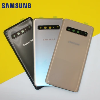 SAMSUNG Galaxy S10 5G G977 G977F 5G Verzió Akkumulátor Fedél Hátsó Ajtó Ház Panel Esetben Csere Kamera Lencse +Matrica