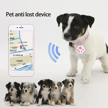Mini Aranyos Kutya Mancsa GPS Tracker Bluetooth Anti-elveszett Riasztó, GPS Helymeghatározó Okos Tárca kulcskereső Tag Kulcstartó, Kisállat, Kutya, Gyerek Tracker