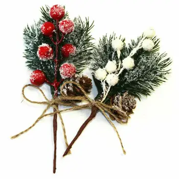 1db Hamis Hó, Fagy Fenyő Ág Kúp Berry Holly DIY karácsonyfa Dísz, Otthon Karácsonyi Dekorációs Kellékek Ajándék Kellékek