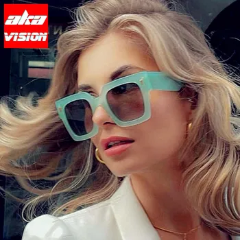 AKA LÁTÁS Túlméretezett Tér Napszemüveg Nők 2021 Luxus Márka Szemüveg Nők/Férfiak Klasszikus Szemüveg Nők Tükör Gafas De Sol Mujer