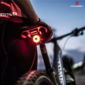 CYCLINGBOX Okos Hátsó Kerékpár Lámpa Auto Start/Fék Érzékelő Vízálló USB Tölthető Zseblámpa Kerékpár Kiegészítők Lámpa