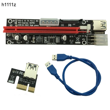 ÚJ 4 tűs 6pin SATA-Tápellátás PCI-Express Kelő Kártya 60cm USB 3.0 adatkábel 1x, hogy 16x Kelő az Antminer Bitcoin-Bányász Bányász