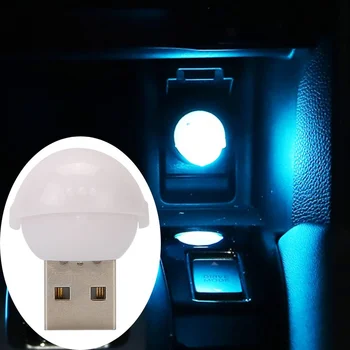 1DB Mini USB LED Környezeti Fény Autó Belső Lámpa Neon Légkör Környezeti Lámpa Izzó Jég Kék Tartós, Kiváló Minőségű Autó Rész