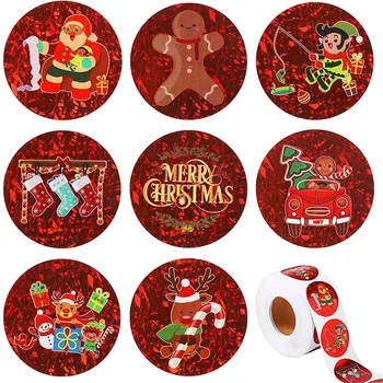 500PCS Boldog Karácsonyt Címkét, Matricát 2022 Új Piros Karácsonyi Matricák Csomag Tömítő Címkék Tömítések Ajándék Csomag Dekoráció