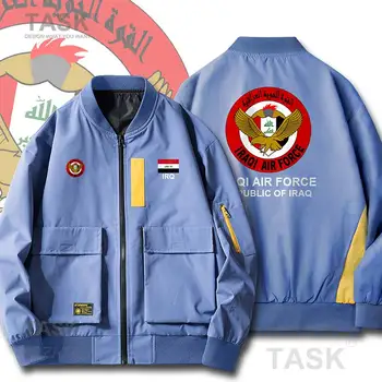 Katonai Kabátok légierő Köztársaság Irak Iraki Iraki IRQ Férfi Alkalmi Streetwear Bomber dzsekis légierő Kabátok
