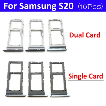 10db/Sok, Sim Kártya tálcát tartó Samsung S20 Javítás, Alkatrészek, Fekete / Kék / Szürke