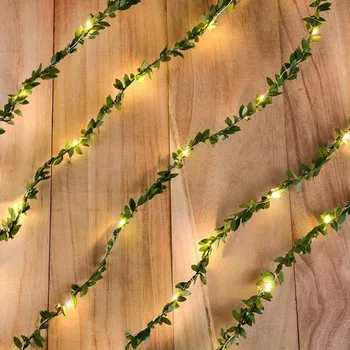 Karácsonyi Díszek Fények Garland Led Zöld Levél Szőlő String Led Lámpák Tündérfény Karácsonyi Led String Karácsonyi Fények
