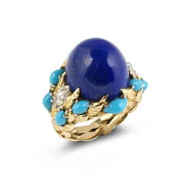 Divat Vintage Utánzat Holdkő Gyűrűk a Nők, Kék Opál Zöld Gtone Virág Ujj Gyűrű Menyasszony Esküvői Gótikus Női Ékszerek