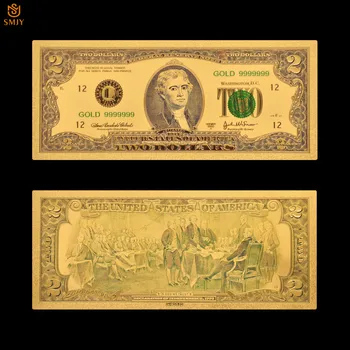 Az Arany 999 24 karátos Arany Bankjegy 2 Dollár Hamis Valuta Papír Aranyozott Bankjegyek Papír Pénz Gyűjtése