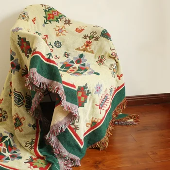 Aggcual Indiai etnikai takarót jacquard kötött kétoldalas takaró az ágy ágy kanapé borító kárpit esztétikai Szőnyeg XT09