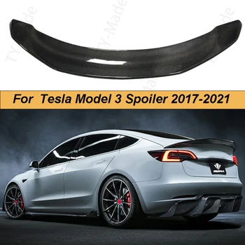 A Modell 3 Szénszálas Hátsó Szárny Spoiler Csomagtartó Csomagtartó Szárny Hátsó Csomagtartó Ajak Tuning Autó Stílus A Tesla Model 3 2017-2019 2020 2021