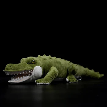 Reális Krokodil Plüss Extra Puha Hüllő Állatok Zöld Aligátor Plüss Játékok, Születésnapi Ajándékok Gyerekeknek