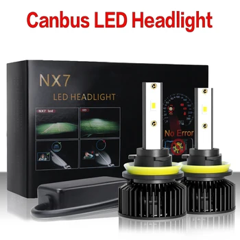 NX7 Canbus LED Fényszóró H4 H7 H1 9012 9005 9006 Dekódolás Autó Fényszóró H11 9004 9007 H13 HB4 HB3 Első ködlámpák Fehér 12V 24V