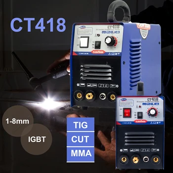Ct418 Inverteres plazmavágó Félautomata Hegesztő Gép Többfunkciós TIG/MMA/CUT 3 az 1-ben Katonák 110/220V DC Plazma Hegesztés